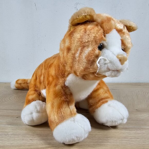 K&M International Orange Tabby Cat Plush Stuffed Toy Realistic Vintage 2005 11" - Picture 2 of 10